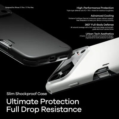 AULUMU A17 Slim Shockproof Case for iPhone 17 Pro - Black